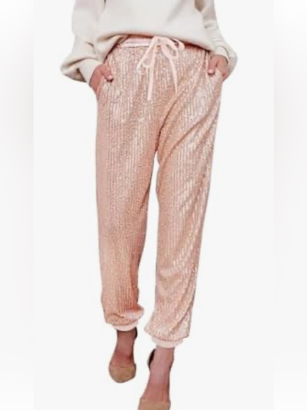 NWT Victoria’s Secret Sequin Bling Jogger Drawstring Lounge Pants